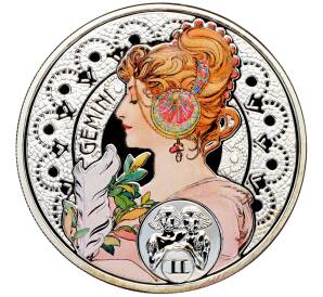 1 доллар 2011 года Ниуэ «150-летие со дня рождения Альфонса Мухи — Близнецы» — Фото №1