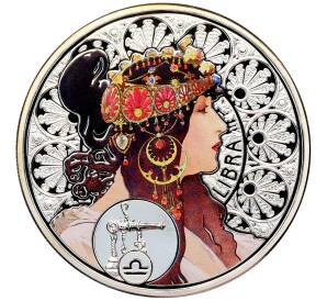 1 доллар 2011 года Ниуэ «150-летие со дня рождения Альфонса Мухи — Весы» — Фото №1