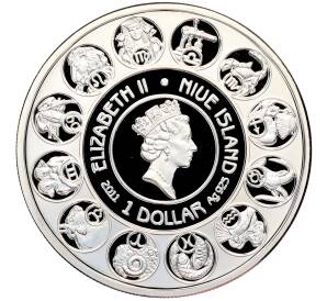 1 доллар 2011 года Ниуэ «150-летие со дня рождения Альфонса Мухи — Весы» — Фото №2