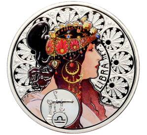 1 доллар 2011 года Ниуэ «150-летие со дня рождения Альфонса Мухи — Весы» — Фото №1