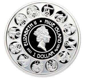 1 доллар 2011 года Ниуэ «150-летие со дня рождения Альфонса Мухи — Весы» — Фото №2