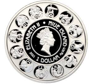 1 доллар 2011 года Ниуэ «150-летие со дня рождения Альфонса Мухи — Рак» — Фото №2