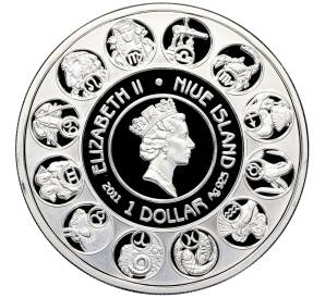 1 доллар 2011 года Ниуэ «150-летие со дня рождения Альфонса Мухи — Лев» — Фото №2