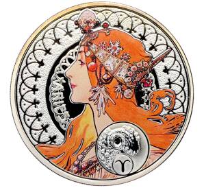 1 доллар 2011 года Ниуэ «150-летие со дня рождения Альфонса Мухи — Овен» — Фото №1