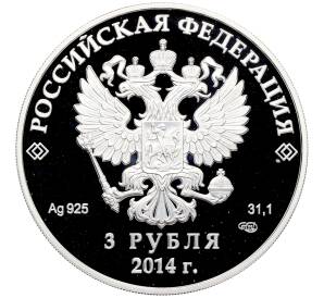 3 рубля 2014 года СПМД «XXII зимние Олимпийские Игры 2014 в Сочи — Бобслей» — Фото №2