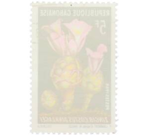 Почтовая марка 5 франков 1969 года Габон «Цветы — Костус Динклейджа» — Фото №2