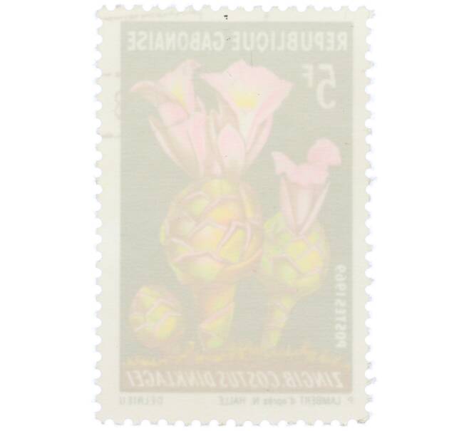Почтовая марка 5 франков 1969 года Габон «Цветы — Костус Динклейджа» (Артикул: K12-88331) — Фото №2