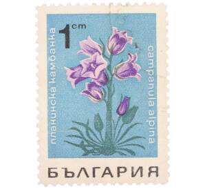 Почтовая марка 1 стотинка 1968 года Болгария «Горные цветы — Колокольчик альпийский» — Фото №1