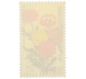 Почтовая марка 0.05 экуэле 1974 года Экваториальная Гвинея «Флора — Лютик азиатский» — Фото №2