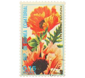 Почтовая марка 0.15 экуэле 1974 года Экваториальная Гвинея «Флора — Мак восточный» — Фото №1