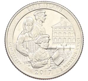 1/4 доллара (25 центов) 2017 года D США «Национальные парки — №39 Национальный монумент острова Эллис» — Фото №1