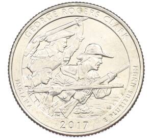 1/4 доллара (25 центов) 2017 года D США «Национальные парки — №40 Национальный исторический парк имени Джорджа Кларка» — Фото №1