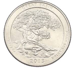 1/4 доллара (25 центов) 2013 года D США «Национальные парки — №18 Национальный парк Грейт-Бейсин» — Фото №1