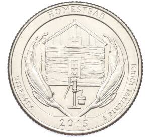 1/4 доллара (25 центов) 2015 года D США «Национальные парки — №26 Национальный монумент Гомстед» — Фото №1