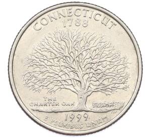 1/4 доллара (25 центов) 1999 года D США «Штаты и территории — Коннектикут» — Фото №1