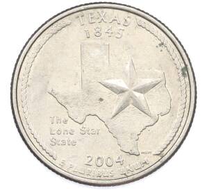 1/4 доллара (25 центов) 2004 года D США «Штаты и территории — Техас» — Фото №1