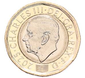 1 фунт 2025 года Великобритания — Фото №2