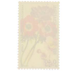 Почтовая марка 0.40 экуэле 1974 года Экваториальная Гвинея «Цветы — Анемона корончатая» — Фото №2