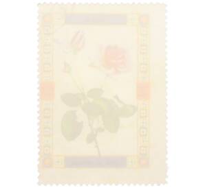 Почтовая марка 1 риал 1972 года Умм-эль-Кайвайн «Роза» (Надпись авиапочты) — Фото №2