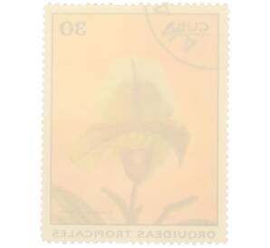 Почтовая марка 30 сентаво 1972 года Куба «Тропические орхидеи — Циприпедиум» — Фото №2