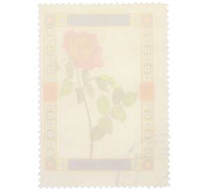Почтовая марка 1 риал 1972 года Умм-эль-Кайвайн «Цветы — Роза сорта Глория Дей» (Надпись авиапочты) — Фото №2