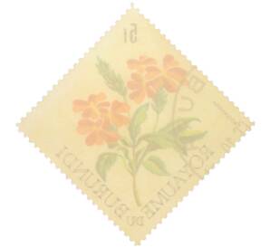 Почтовая марка 5 франков 1966 года Бурунди «Цветы — Кроссандра (Crossandra)» — Фото №2