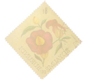 Почтовая марка 8 франков 1967 года Бурунди «Цветы — Тунбергия (Thunbergia)» — Фото №2