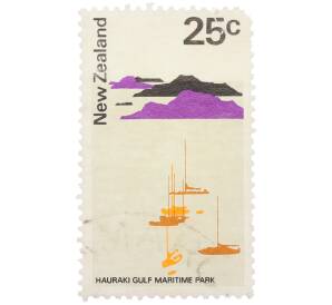Почтовая марка 25 центов 1970 года Новая Зеландия «Стандартный выпуск — Морской парк залива Хаураки» — Фото №1