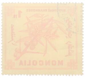 Почтовая марка 1 тугрик 1968 года Монголия «Ягоды — Облепиха крушиновидная» — Фото №2