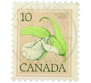 Почтовая марка 10 центов 1977 года Канада «Дикие цветы — Башмачок воробьиный» — Фото №1