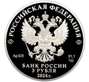 3 рубля 2024 года СПМД «300 лет Российской академии наук» — Фото №2