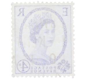 Почтовая марка 4 пенса 1955 года Великобритания «Уайлдинг — Королева Елизавета II» — Фото №2