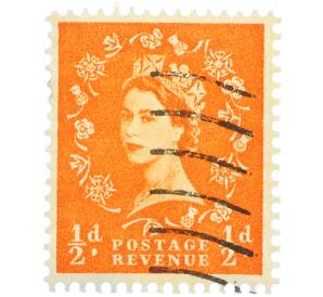 Почтовая марка 1/2 пенса 1952 года Великобритания «Королева Елизавета II» — Фото №1