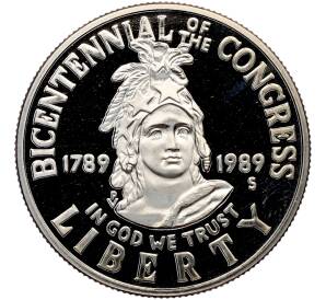 1/2 доллара (50 центов) 1989 года S США «200 лет Конгрессу» — Фото №1