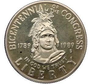 1/2 доллара (50 центов) 1989 года S США «200 лет Конгрессу» — Фото №1