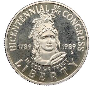 1/2 доллара (50 центов) 1989 года S США «200 лет Конгрессу» — Фото №1