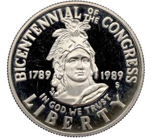 1/2 доллара (50 центов) 1989 года S США «200 лет Конгрессу» — Фото №1