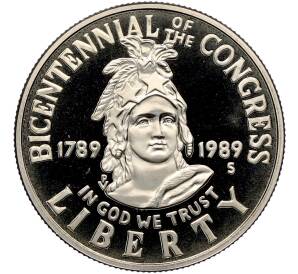 1/2 доллара (50 центов) 1989 года S США «200 лет Конгрессу» — Фото №1