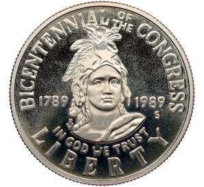 1/2 доллара (50 центов) 1989 года S США «200 лет Конгрессу» — Фото №1