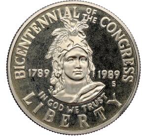 1/2 доллара (50 центов) 1989 года S США «200 лет Конгрессу» — Фото №1