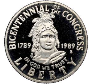 1/2 доллара (50 центов) 1989 года S США «200 лет Конгрессу» — Фото №1