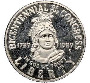 1/2 доллара (50 центов) 1989 года S США «200 лет Конгрессу» — Фото №1