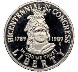 1/2 доллара (50 центов) 1989 года S США «200 лет Конгрессу» — Фото №1