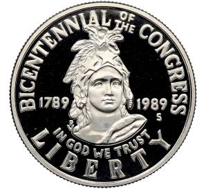 1/2 доллара (50 центов) 1989 года S США «200 лет Конгрессу» — Фото №1