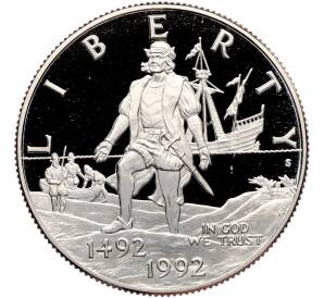 1/2 доллара (50 центов) 1992 года S США «500 лет путешествию Колумба» — Фото №1