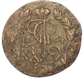2 копейки 1764 года ЕМ (Перечекан из 4 копеек 1762) — Фото №1