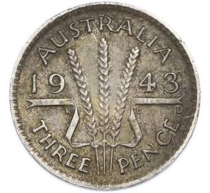 3 пенса 1943 года D Австралия — Фото №1