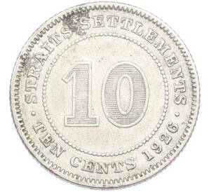 10 центов 1926 года Стрейтс Сетлментс — Фото №1