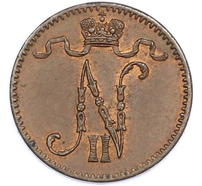 Монета 1 пенни 1900 года Русская Финляндия (Артикул: K7-1963) — Фото №2