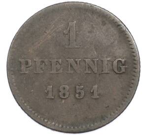 1 пфенниг 1851 года Бавария — Фото №1